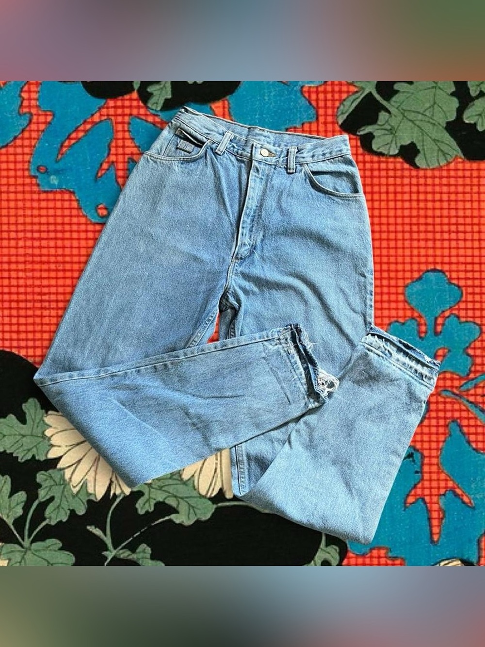 VINTAGE • 90s Wrangler America High Waist Slim Fit Mom Jeans 2 26” waist